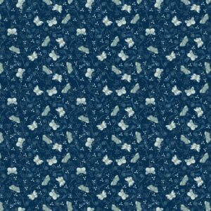 Butterfly Garden Print Midnight Blue - Something Borrowed Something Blue 2 - Lynette Anderson - 80510-104