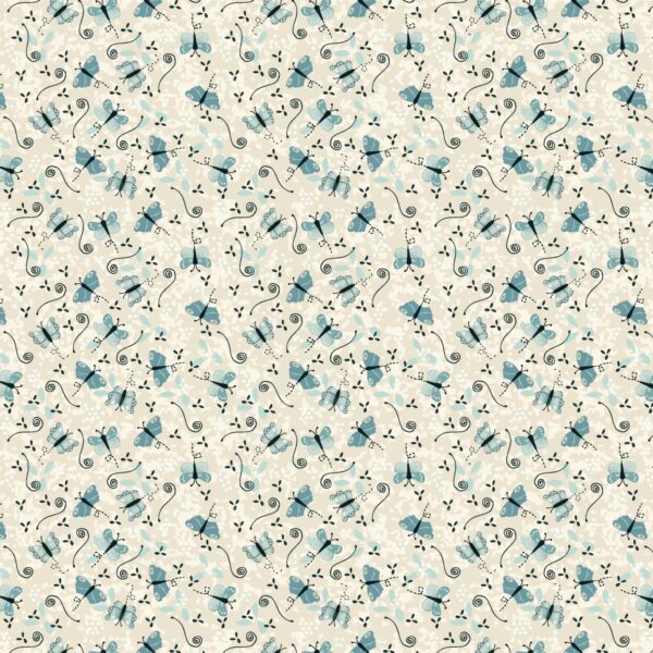 Butterfly Garden Print Cream - Something Borrowed Something Blue 2 - Lynette Anderson - 80510-105