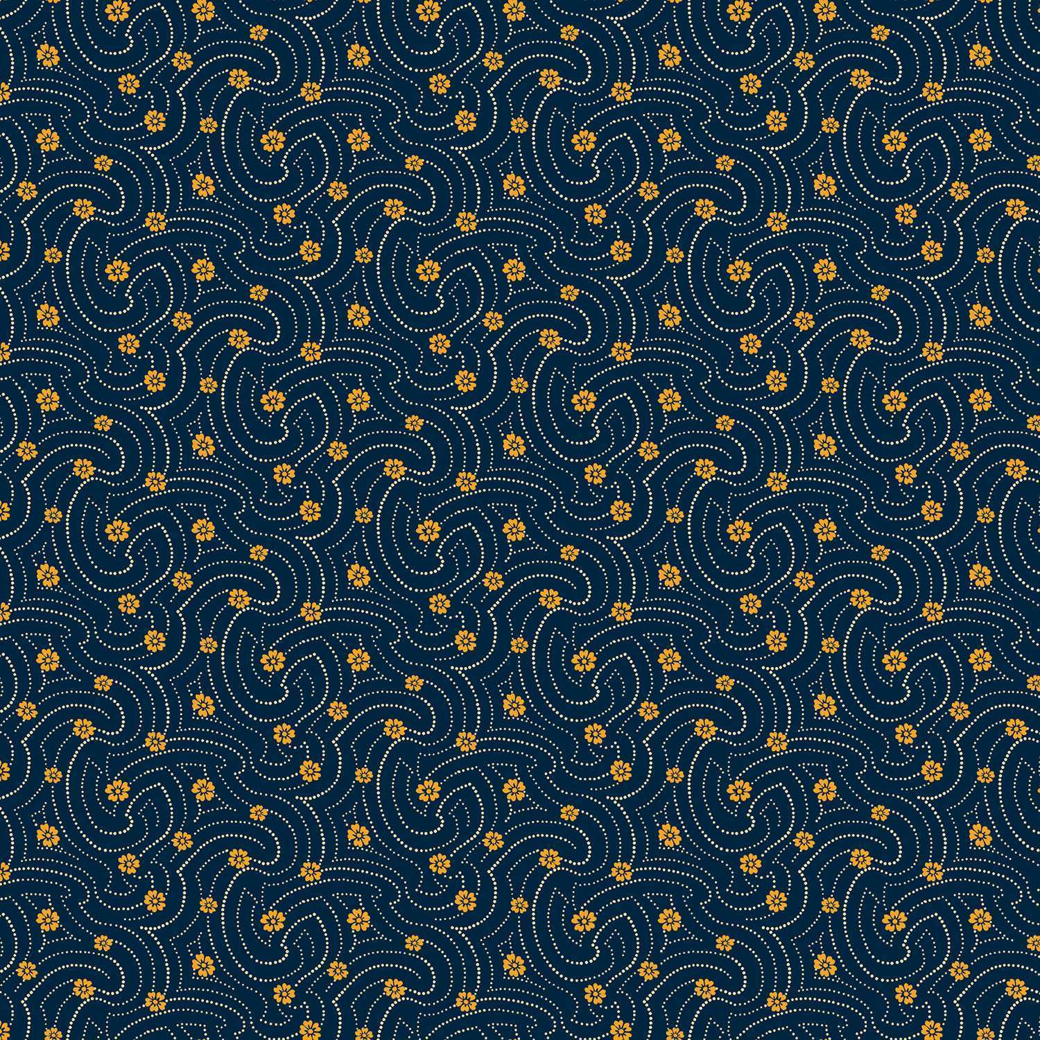 Swirly Dots - Indigo - Indigo Cheddar II - 1141B