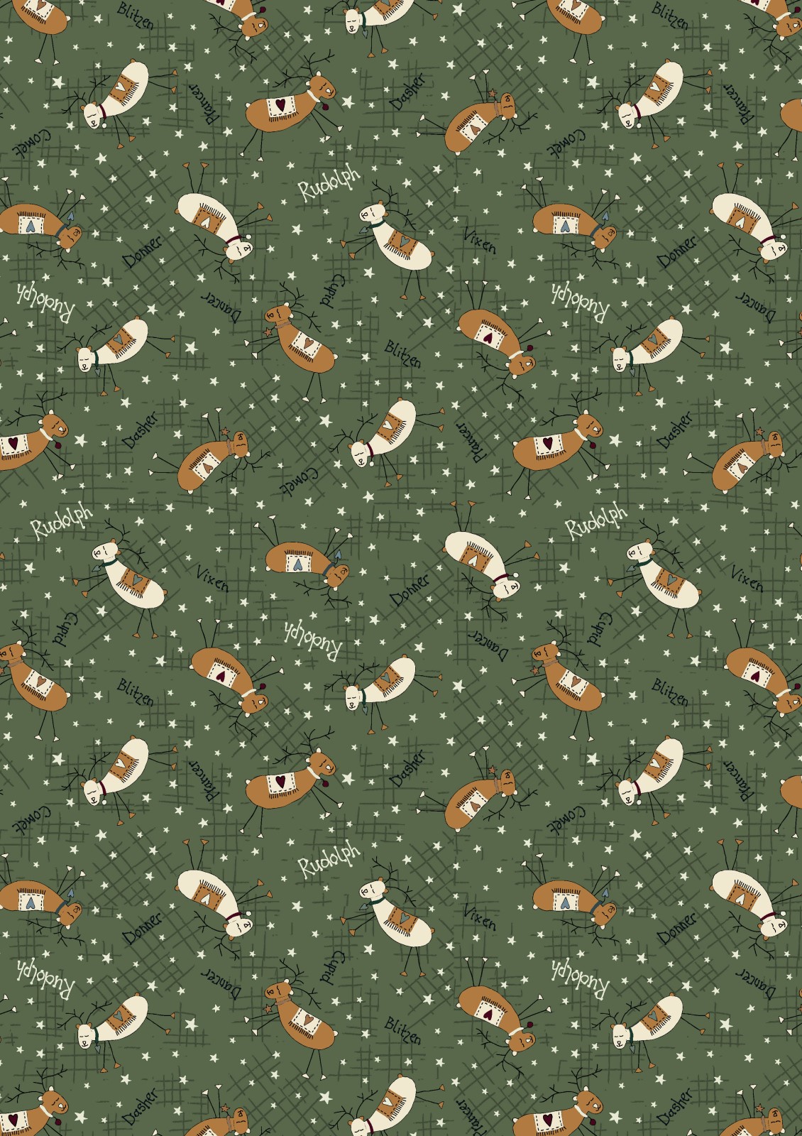 Green - Reindeer Print - Christmas Traditions - 81960-6