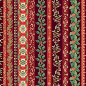 Burgandy - Garland Stripe - Adorn - 218R9
