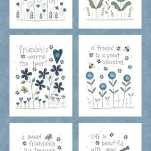 Panel - Blue - Friendship Garden - HG3633P-77