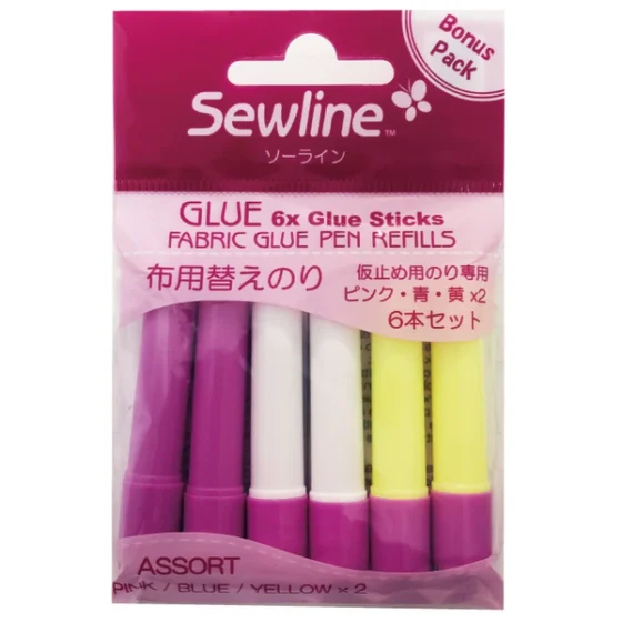 Fabric Glue Refill - Mixed - Water Soluble - 6 Pack - Sewline